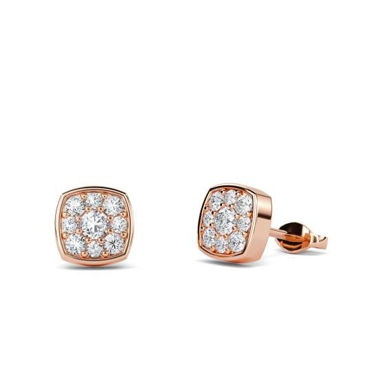 Classic Round Diamond Cluster Earrings