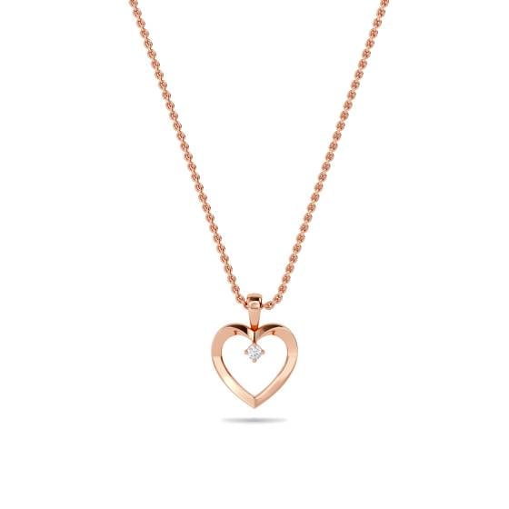 Classic Round Diamond Double Heart Pendant
