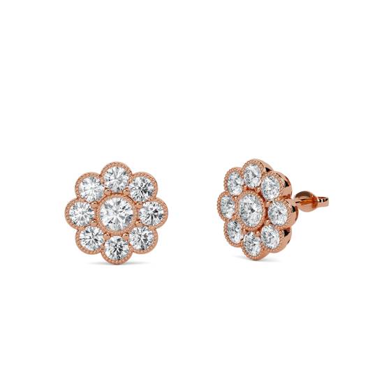 1.10ct Classic Round Diamond Halo Earrings
