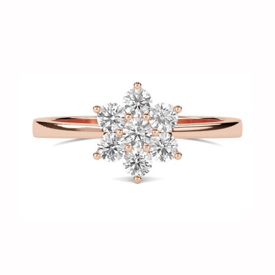 0.50ct Modern Flower Round Diamond Cluster Ring