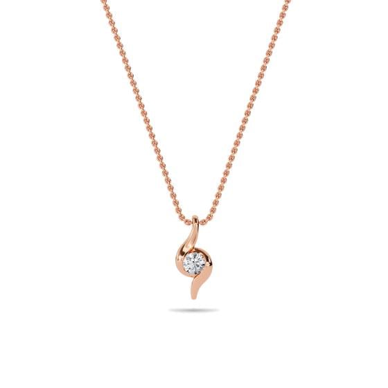 Stylish Round Diamond Solitaire Pendant