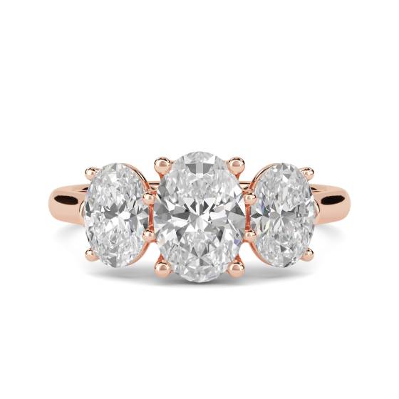 Elegant Oval Diamond Trilogy Ring