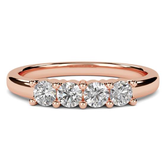 SDMT04010 4 Stone Round Diamond Half Eternity Ring