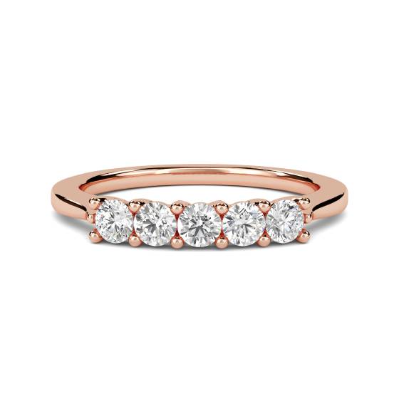 SDMT05134 5 Stone Round Diamond Half Eternity Ring