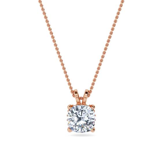 Cushion Diamond Halo Pendant