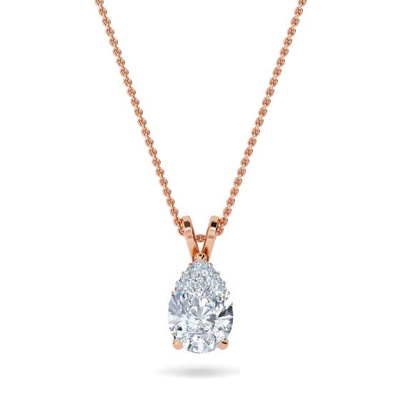 Pear Diamond Halo Pendant
