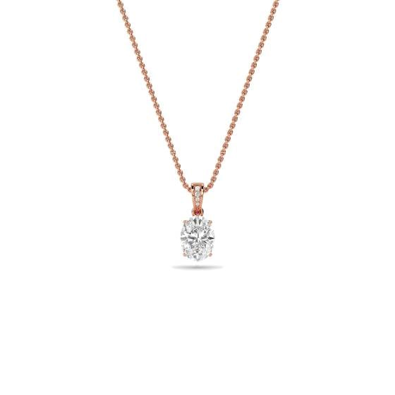Modern Oval and Round Diamond Pendant