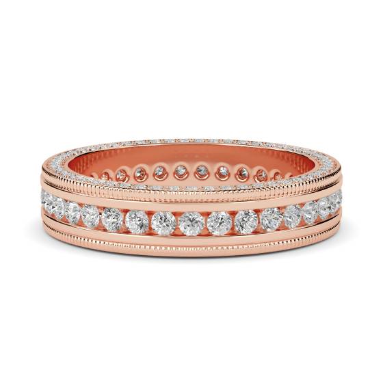 1.00ct 3 Sided Round Diamond Full Eternity Ring