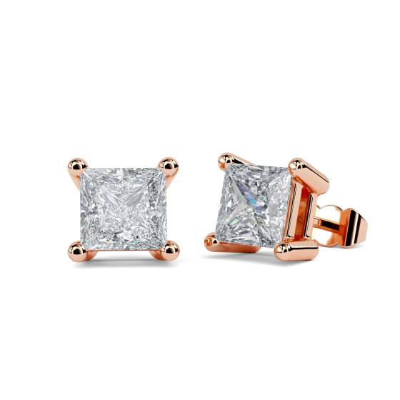 1.02ct Princess Stud Earrings