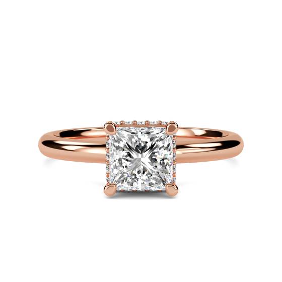 Princess Diamond Low Set Hidden Halo Ring
