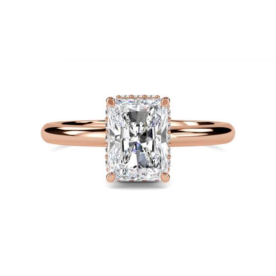 Radiant Diamond Low Set Hidden Halo Ring