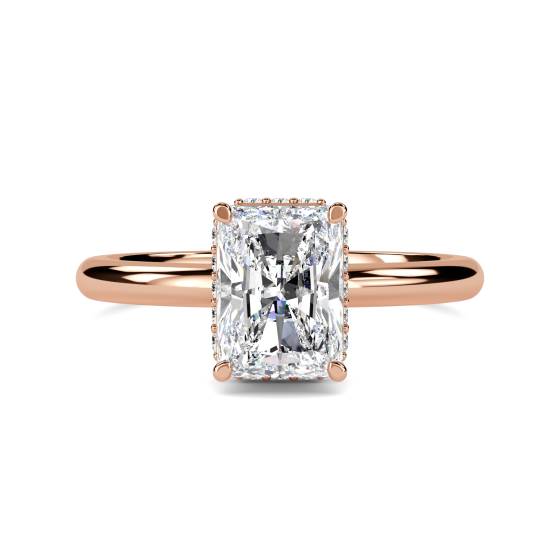 Radiant Diamond Low Set Hidden Halo Ring