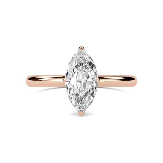 Marquise Diamond High Set Hidden Halo Ring