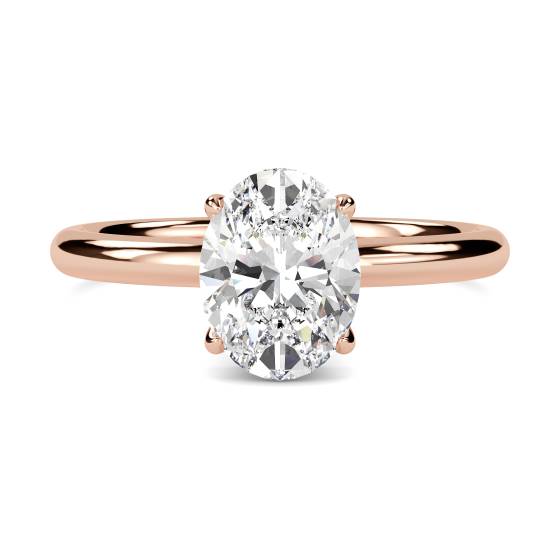 Oval Diamond Hidden Halo Ring