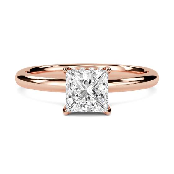 Princess Cut Hidden Halo Ring