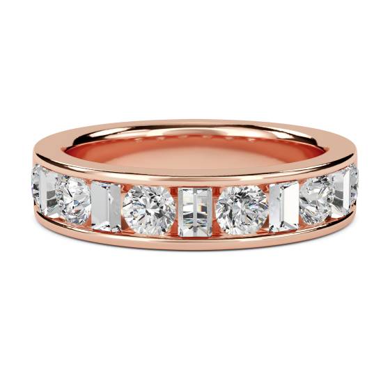 1.00ct Round and Baguette Diamond Eternity Ring