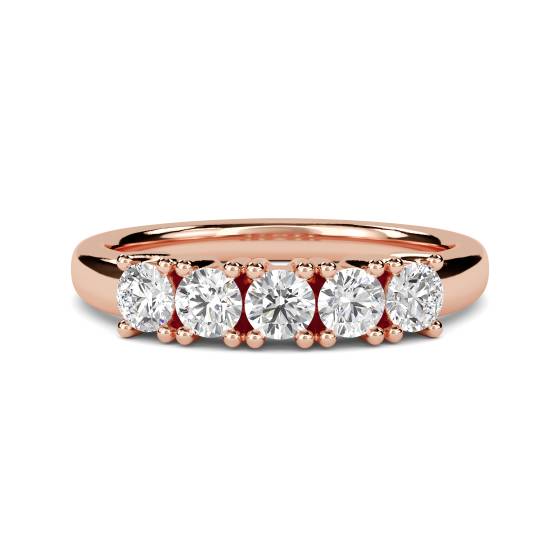 SDMT05081 5 Stone Round Diamond Half Eternity Ring