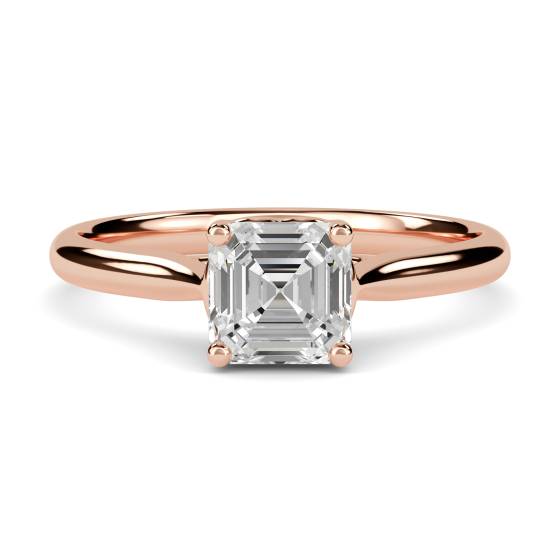 Heart Crossver Asscher Diamond Engagement Ring