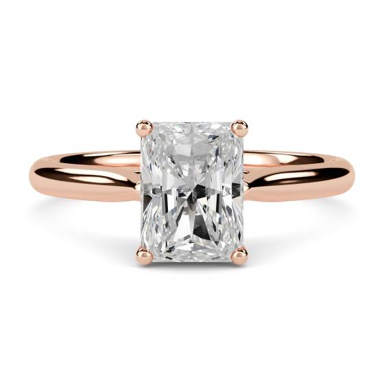 Heart Crossover Radiant Diamond Engagement Ring