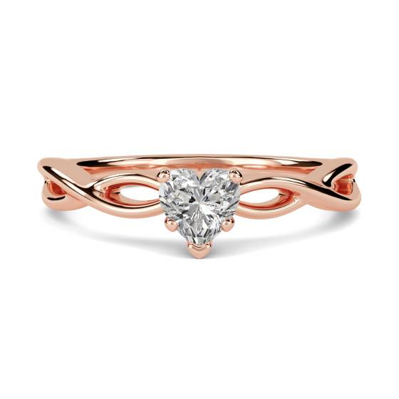 Infinity Love Swirl Heart Diamond Engagement Ring