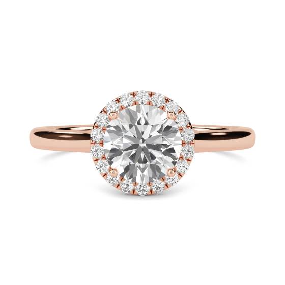 Round Diamond Single Halo Ring