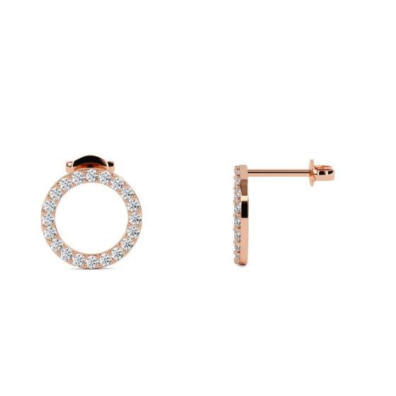 Round Diamond Circle Of Love Earrings