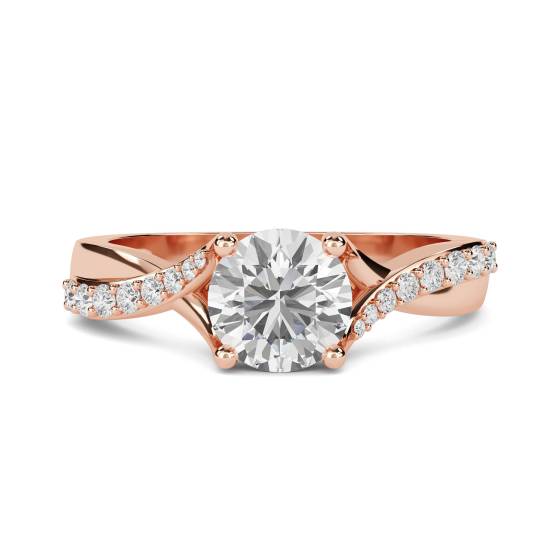 Round Diamond Shoulder Set Engagement Ring