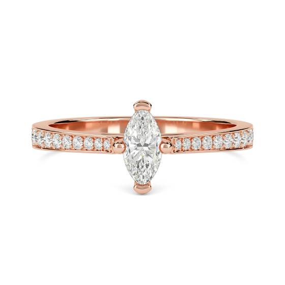 Marquise Diamond Shoulder Set Ring