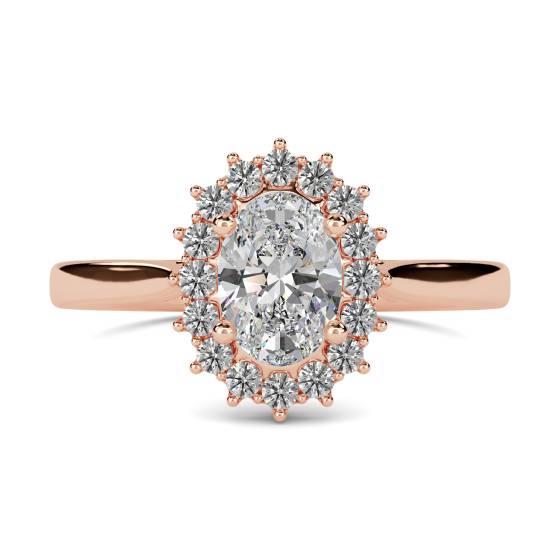 Oval Diamond Halo Ring