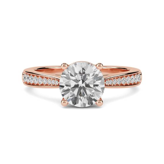 Round Diamond Shoulder Set Ring