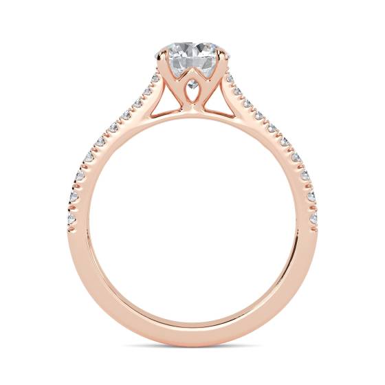 Round Diamond Shoulder Set Engagement Ring