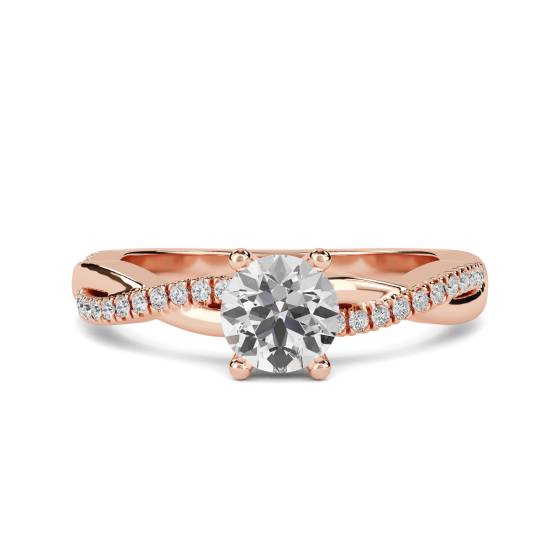 Infinity Twist Round Diamond Engagement Ring