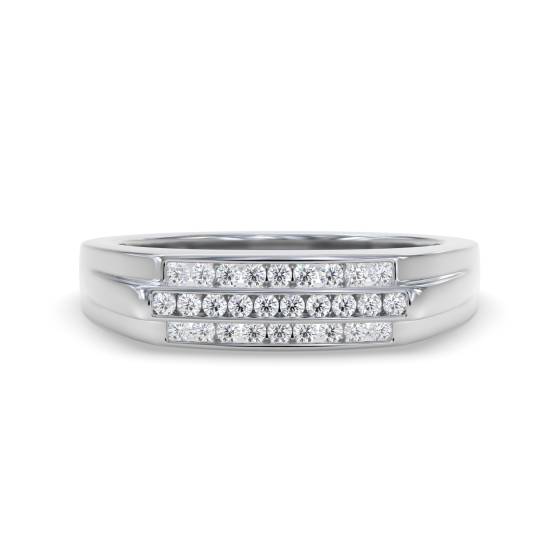 4mm Mens Round Diamond Ring