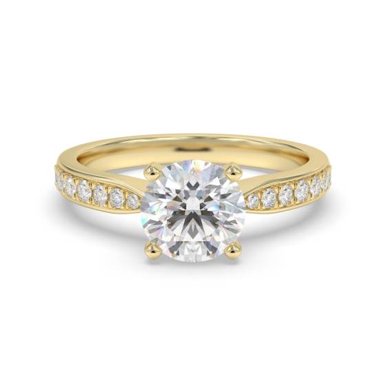 Round Shoulder Set Diamond Engagement Ring