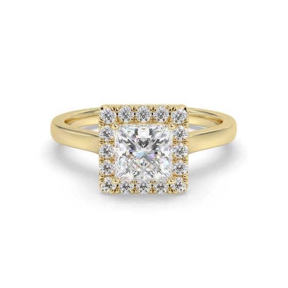 Princess Diamond Halo Engagement Ring