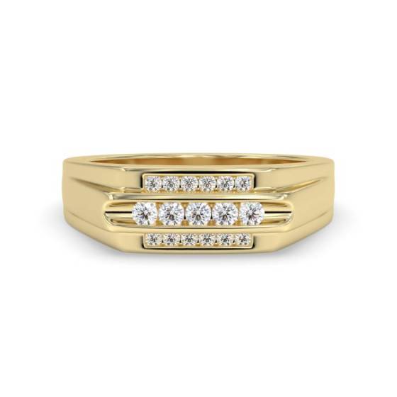 5mm Mens Round Diamond Ring