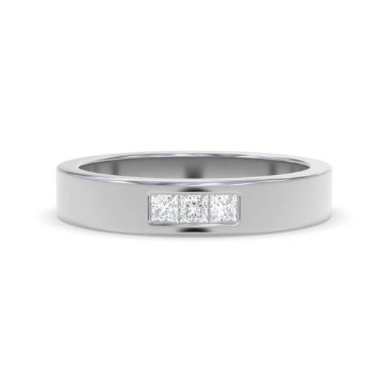 4mm Mens Princess Diamond Ring