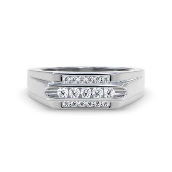 5mm Mens Round Diamond Ring