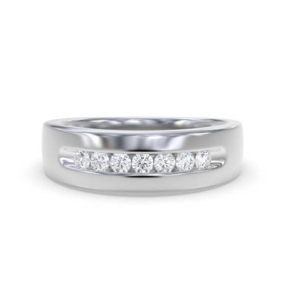 6mm Mens Round Diamond Ring