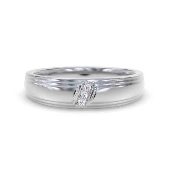 4mm Mens Round Diamond Ring