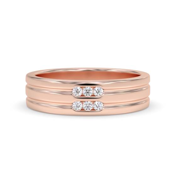 5.5mm Mens Round Diamond Ring