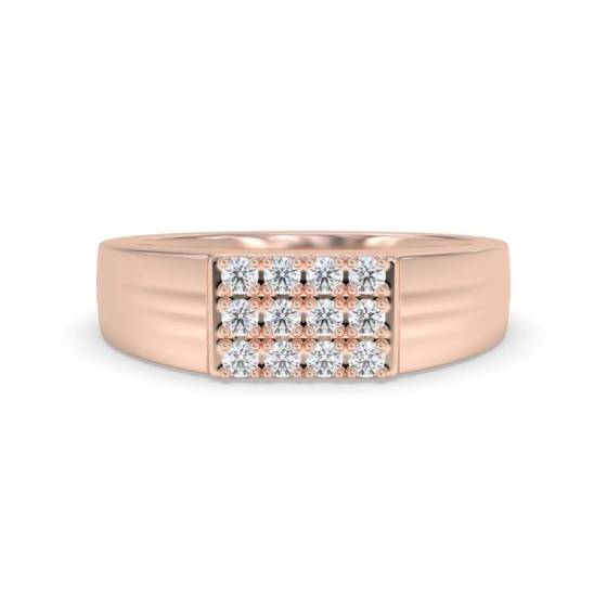 5mm Mens Round Diamond Ring