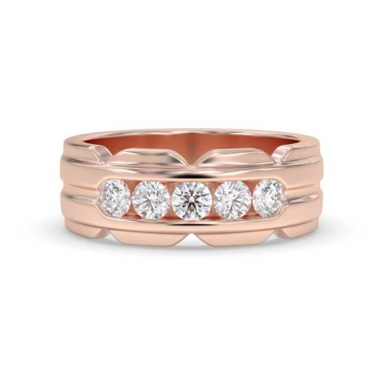 7.5mm Mens Round Diamond Ring