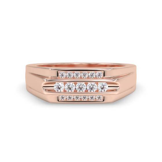 5mm Mens Round Diamond Ring