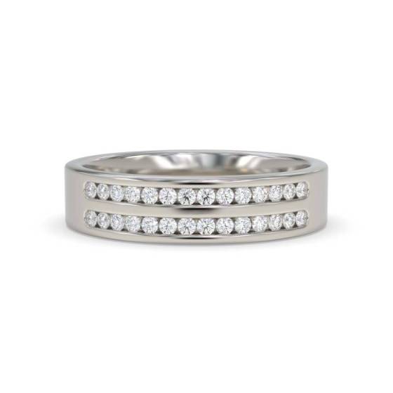 5mm Double Row 40% Diamond Wedding Ring