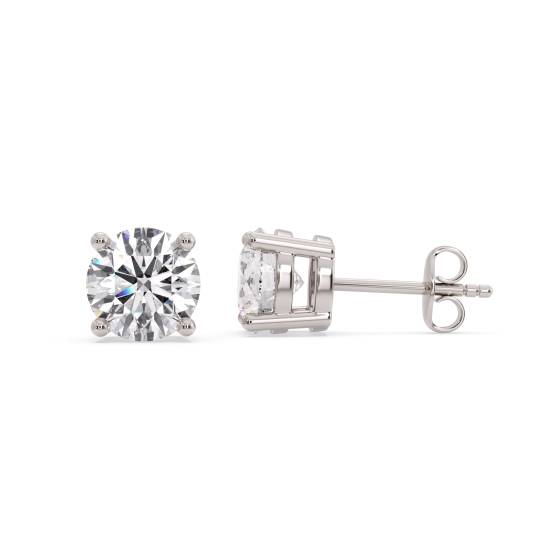 0.61ct SI/E Natural Round Cut Diamond Stud Earrings
