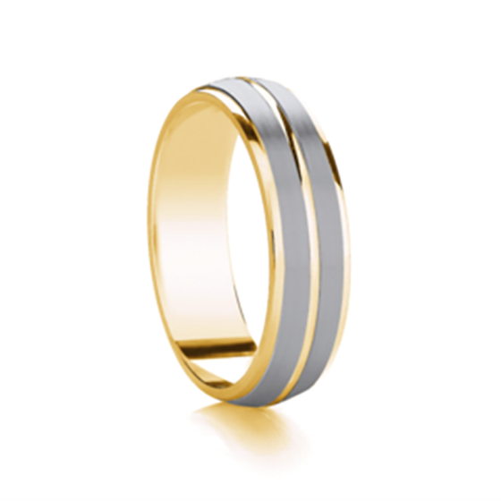 5mm Two Tone Wedding Ring