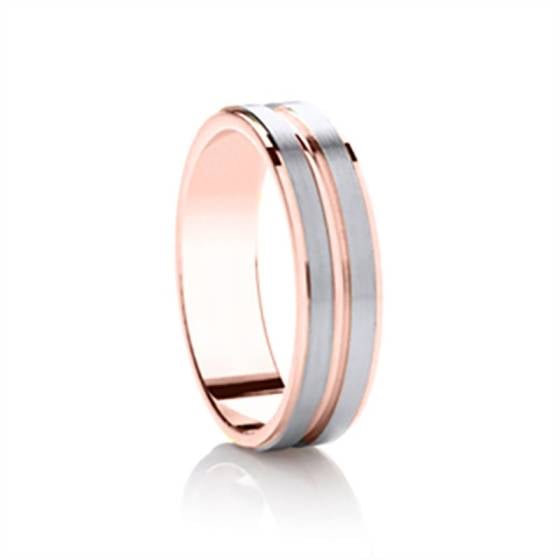 5mm Two Tone Wedding Ring