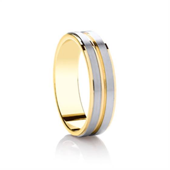 5mm Two Tone Wedding Ring