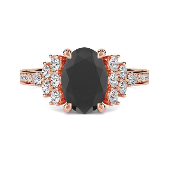Black Diamond Shoulder Set Ring